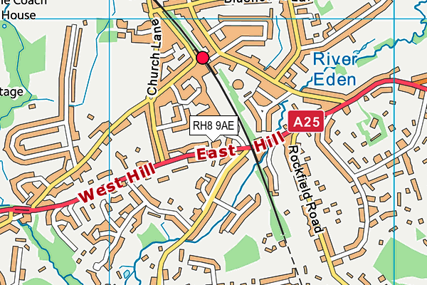 RH8 9AE map - OS VectorMap District (Ordnance Survey)