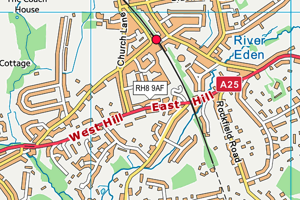 RH8 9AF map - OS VectorMap District (Ordnance Survey)