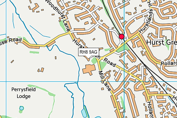 RH8 9AG map - OS VectorMap District (Ordnance Survey)