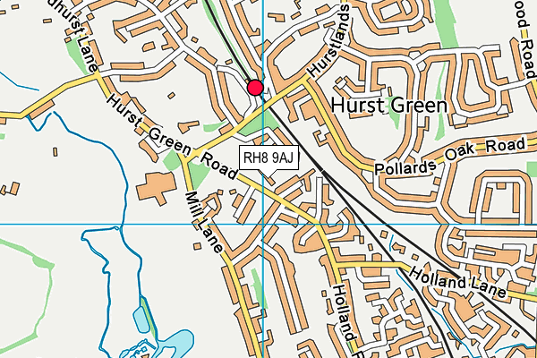 RH8 9AJ map - OS VectorMap District (Ordnance Survey)
