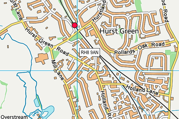 RH8 9AN map - OS VectorMap District (Ordnance Survey)