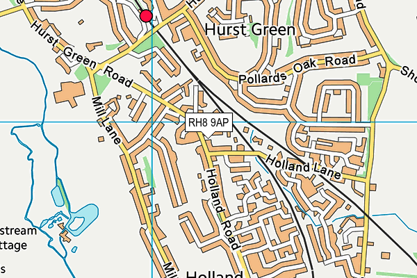 RH8 9AP map - OS VectorMap District (Ordnance Survey)