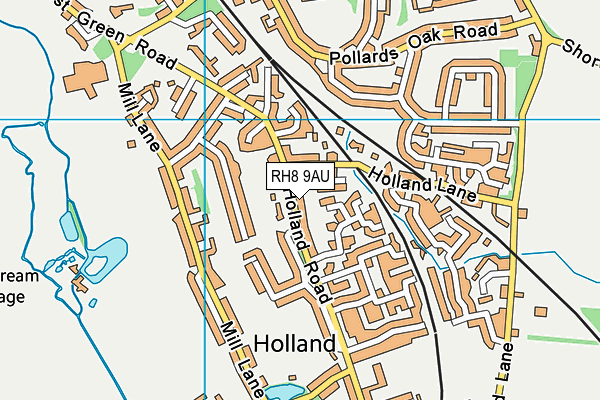 RH8 9AU map - OS VectorMap District (Ordnance Survey)
