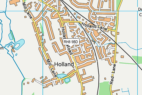 RH8 9BD map - OS VectorMap District (Ordnance Survey)