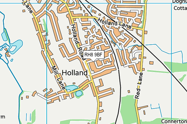 RH8 9BF map - OS VectorMap District (Ordnance Survey)