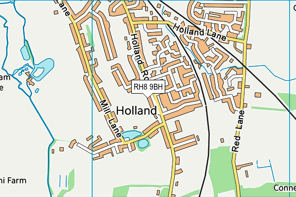 RH8 9BH map - OS VectorMap District (Ordnance Survey)