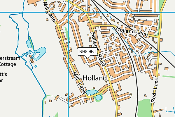 RH8 9BJ map - OS VectorMap District (Ordnance Survey)