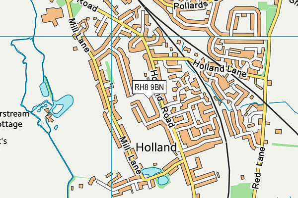 RH8 9BN map - OS VectorMap District (Ordnance Survey)