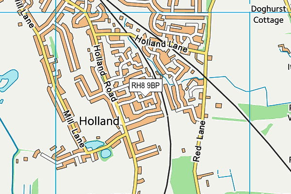 RH8 9BP map - OS VectorMap District (Ordnance Survey)