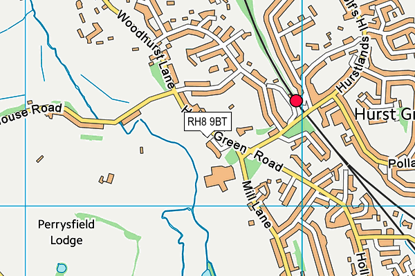 RH8 9BT map - OS VectorMap District (Ordnance Survey)