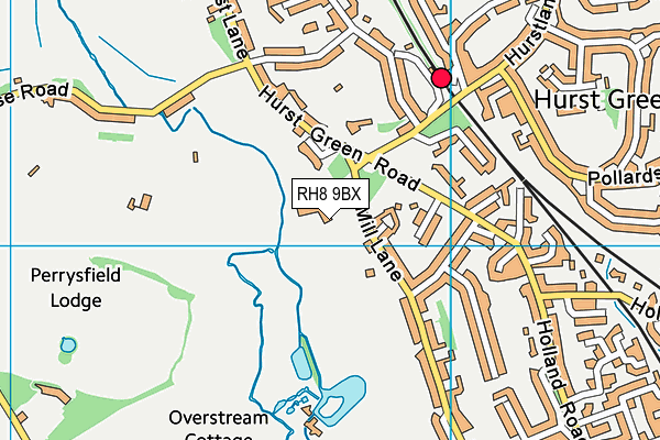 RH8 9BX map - OS VectorMap District (Ordnance Survey)