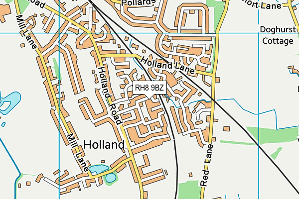 RH8 9BZ map - OS VectorMap District (Ordnance Survey)