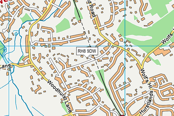 RH8 9DW map - OS VectorMap District (Ordnance Survey)