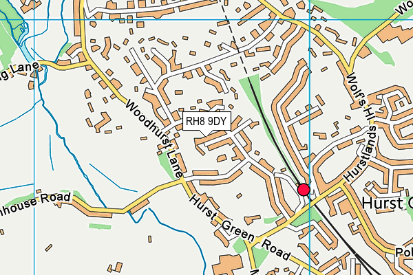 RH8 9DY map - OS VectorMap District (Ordnance Survey)