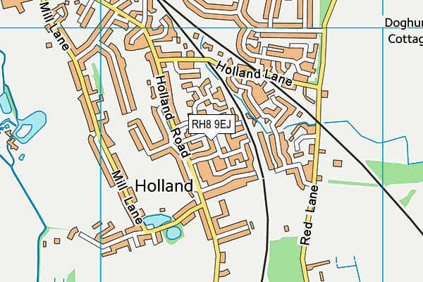 RH8 9EJ map - OS VectorMap District (Ordnance Survey)