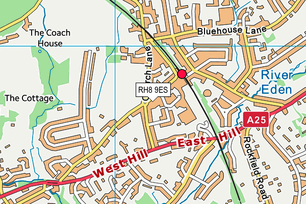 RH8 9ES map - OS VectorMap District (Ordnance Survey)