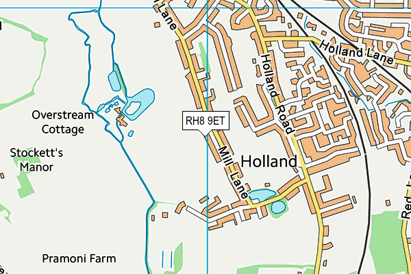RH8 9ET map - OS VectorMap District (Ordnance Survey)
