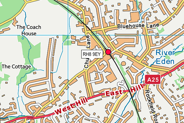 RH8 9EY map - OS VectorMap District (Ordnance Survey)