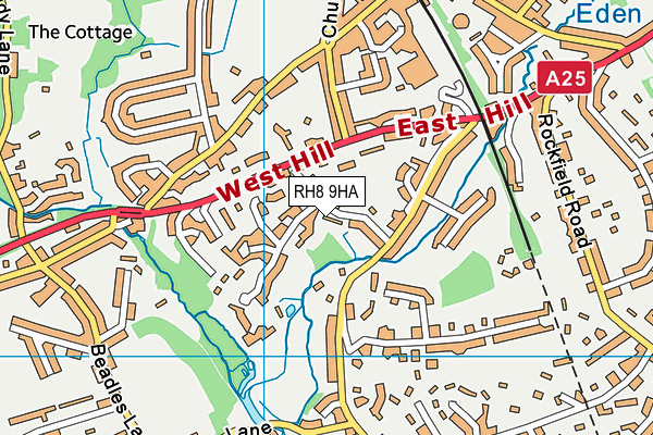 RH8 9HA map - OS VectorMap District (Ordnance Survey)