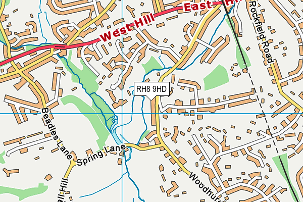 RH8 9HD map - OS VectorMap District (Ordnance Survey)