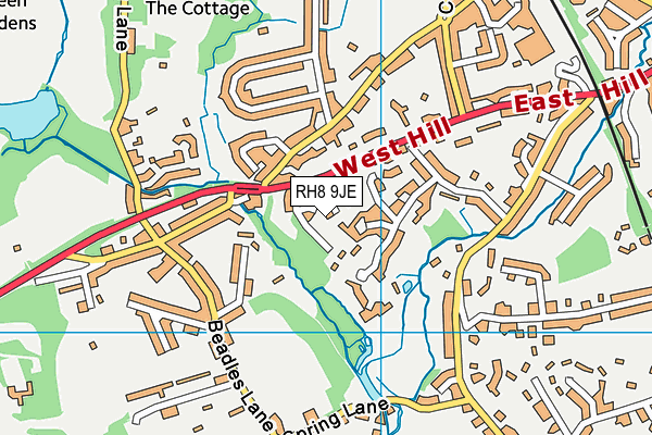 RH8 9JE map - OS VectorMap District (Ordnance Survey)