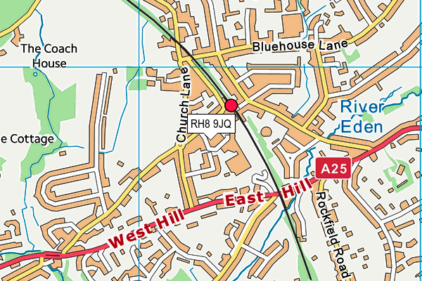 RH8 9JQ map - OS VectorMap District (Ordnance Survey)