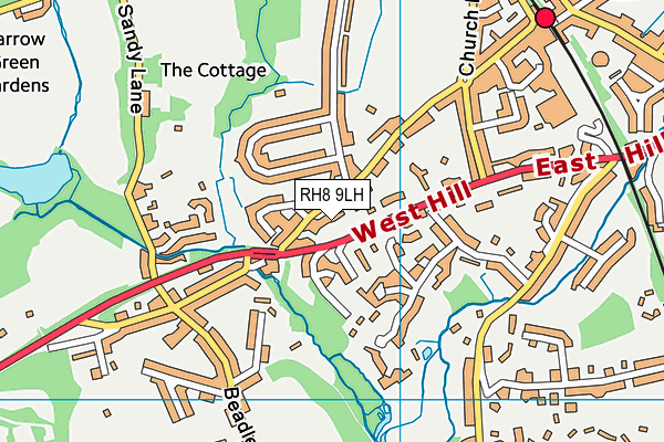 RH8 9LH map - OS VectorMap District (Ordnance Survey)