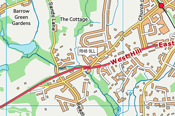 RH8 9LL map - OS VectorMap District (Ordnance Survey)