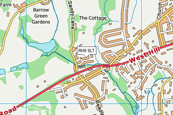 RH8 9LT map - OS VectorMap District (Ordnance Survey)