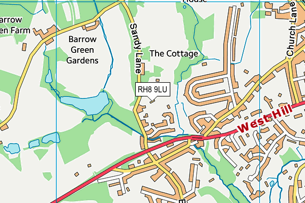 RH8 9LU map - OS VectorMap District (Ordnance Survey)