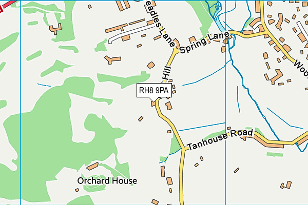 RH8 9PA map - OS VectorMap District (Ordnance Survey)
