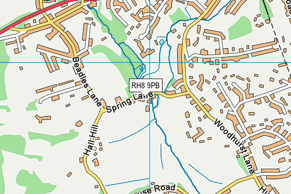 RH8 9PB map - OS VectorMap District (Ordnance Survey)