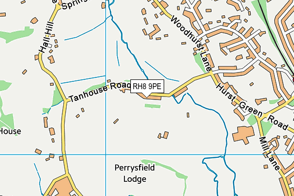 RH8 9PE map - OS VectorMap District (Ordnance Survey)