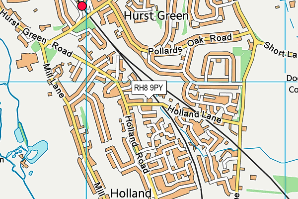 RH8 9PY map - OS VectorMap District (Ordnance Survey)