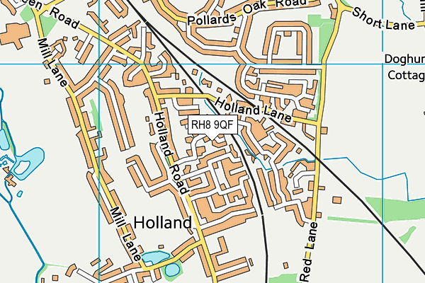 RH8 9QF map - OS VectorMap District (Ordnance Survey)