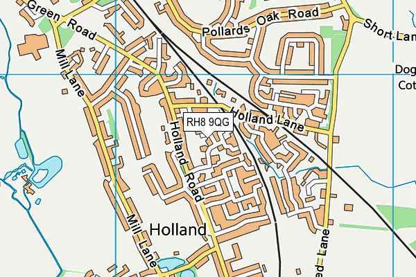 RH8 9QG map - OS VectorMap District (Ordnance Survey)