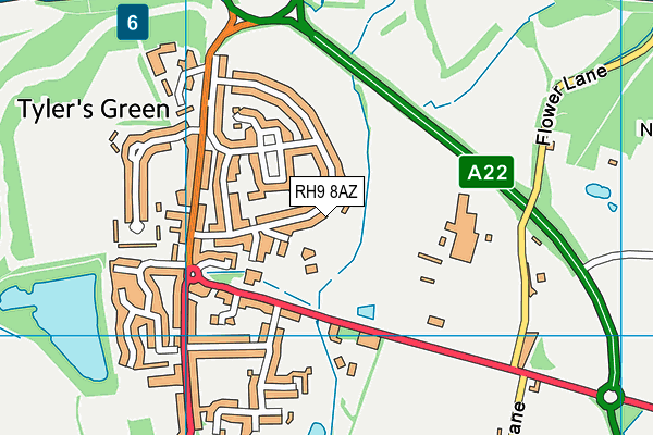 RH9 8AZ map - OS VectorMap District (Ordnance Survey)