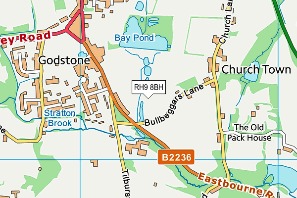 RH9 8BH map - OS VectorMap District (Ordnance Survey)