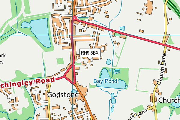 RH9 8BX map - OS VectorMap District (Ordnance Survey)