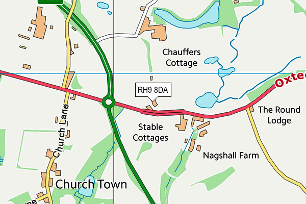 RH9 8DA map - OS VectorMap District (Ordnance Survey)