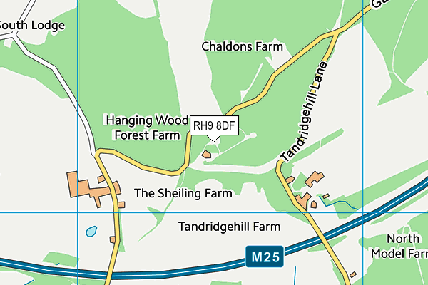 RH9 8DF map - OS VectorMap District (Ordnance Survey)