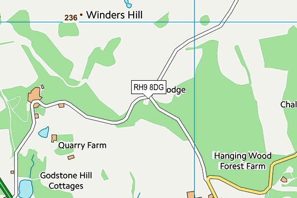 RH9 8DG map - OS VectorMap District (Ordnance Survey)