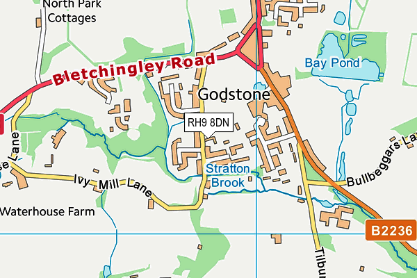 RH9 8DN map - OS VectorMap District (Ordnance Survey)