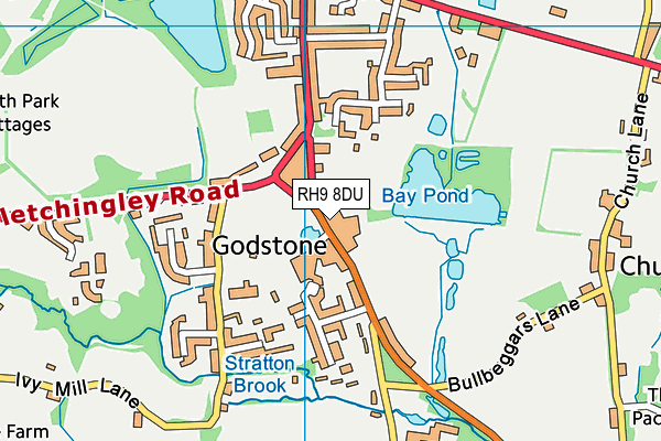 RH9 8DU map - OS VectorMap District (Ordnance Survey)