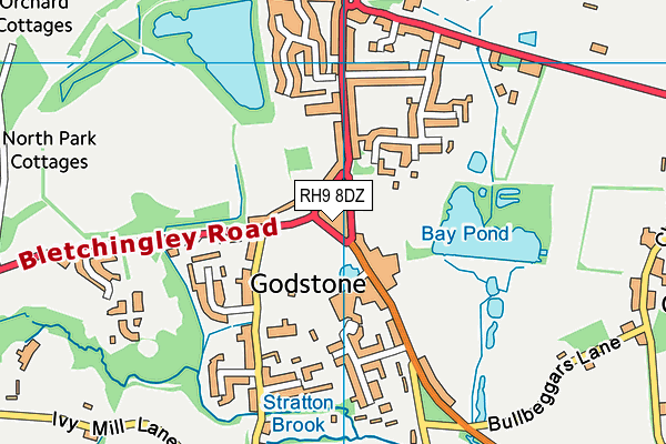 Godstone Green map (RH9 8DZ) - OS VectorMap District (Ordnance Survey)