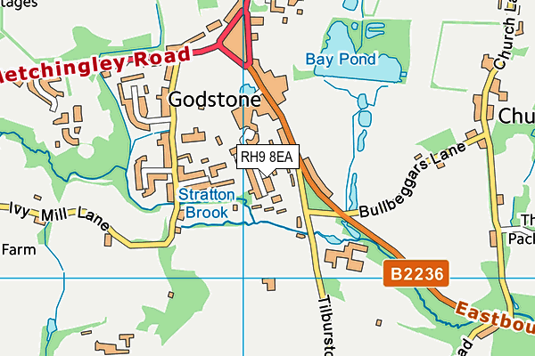 RH9 8EA map - OS VectorMap District (Ordnance Survey)