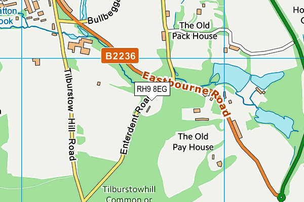 RH9 8EG map - OS VectorMap District (Ordnance Survey)