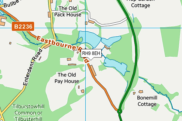 RH9 8EH map - OS VectorMap District (Ordnance Survey)