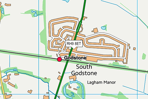 RH9 8ET map - OS VectorMap District (Ordnance Survey)