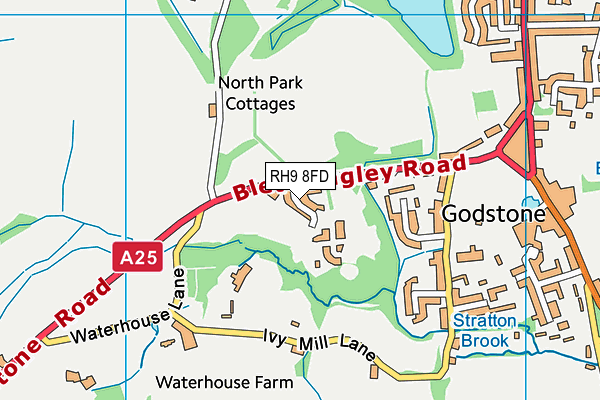 RH9 8FD map - OS VectorMap District (Ordnance Survey)